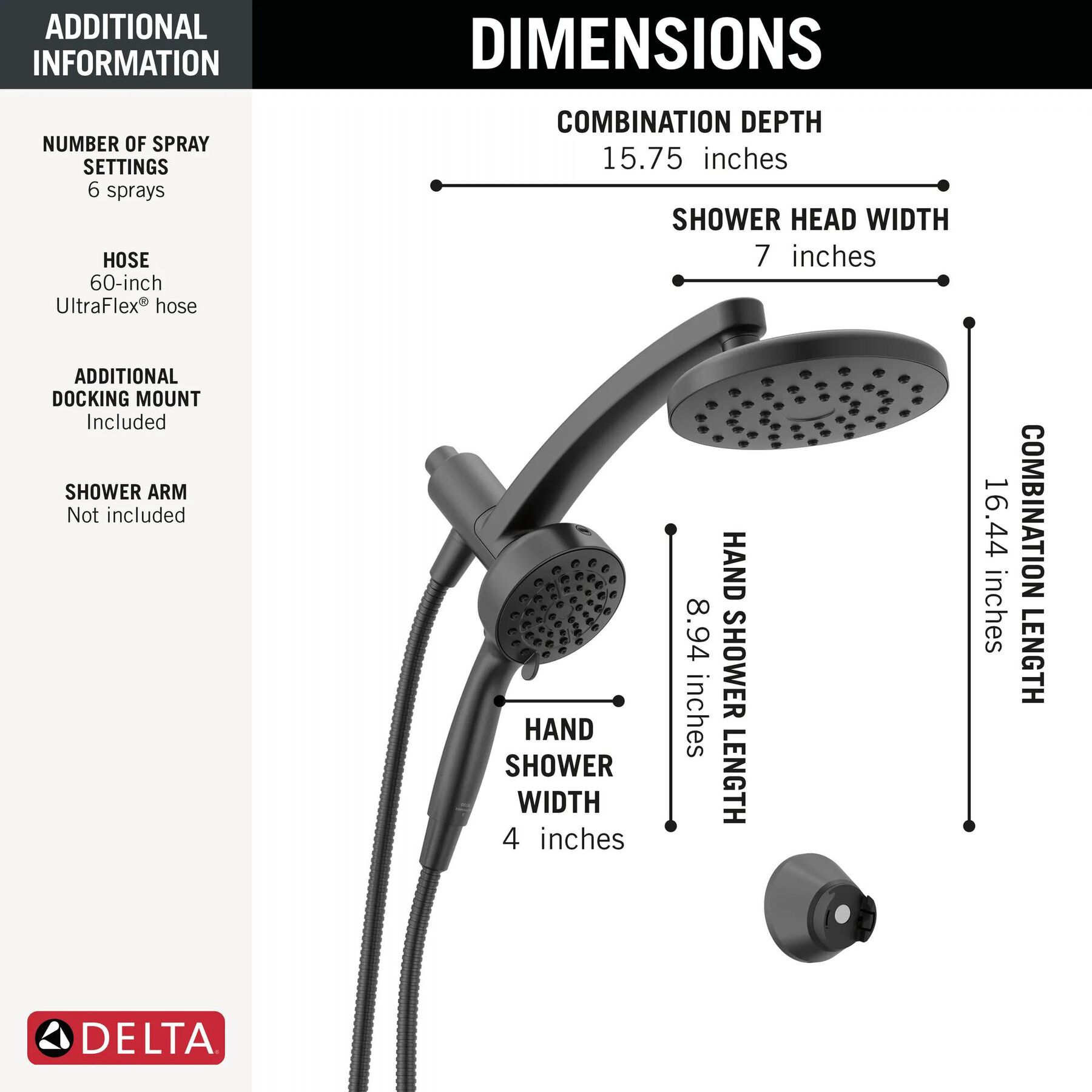 PivotPro&trade; 3-in-1 Combination Shower