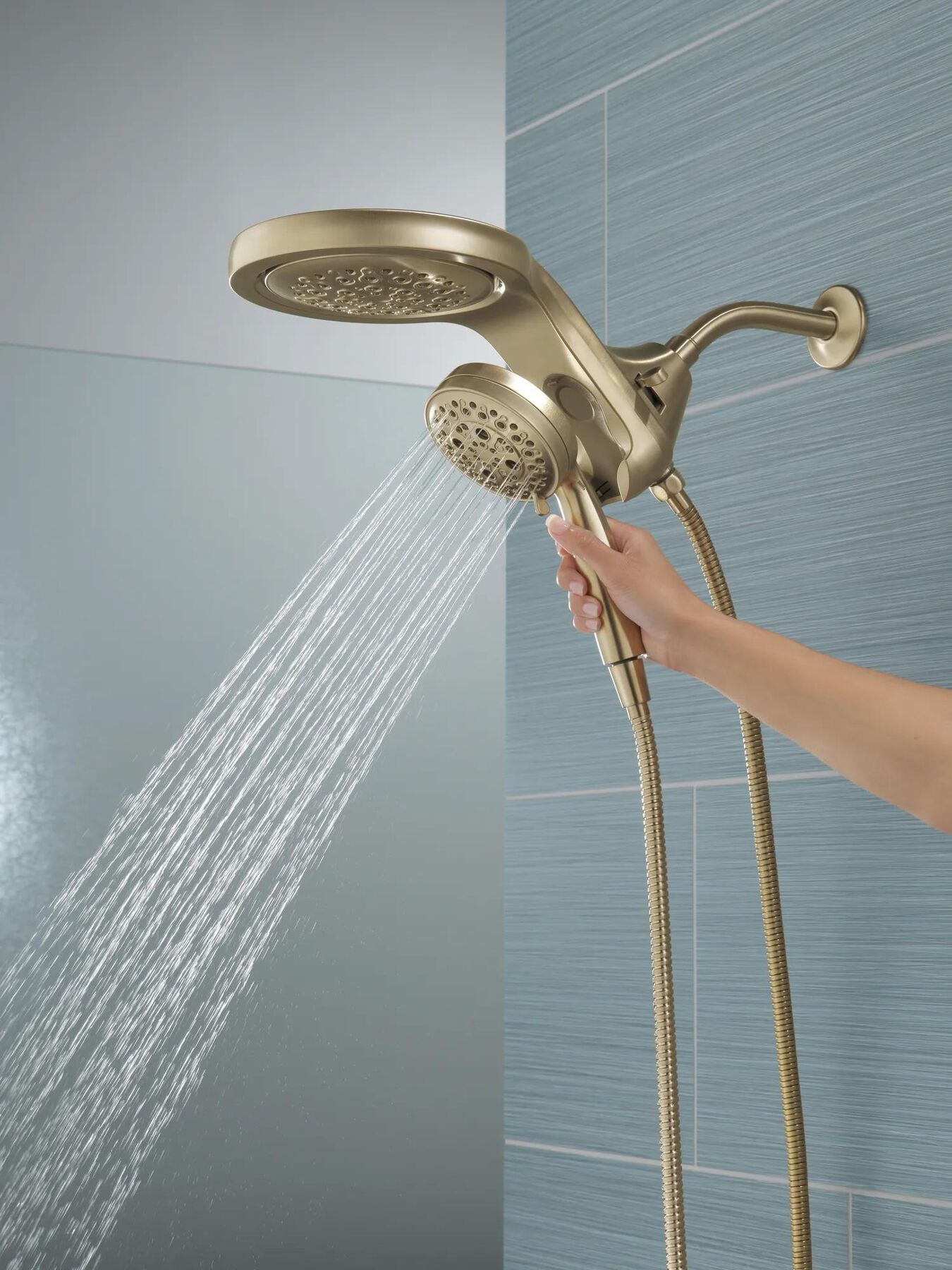 HydroRain&reg;&nbsp;H2Okinetic&reg;&nbsp;5-Setting Two-In-One Shower Head