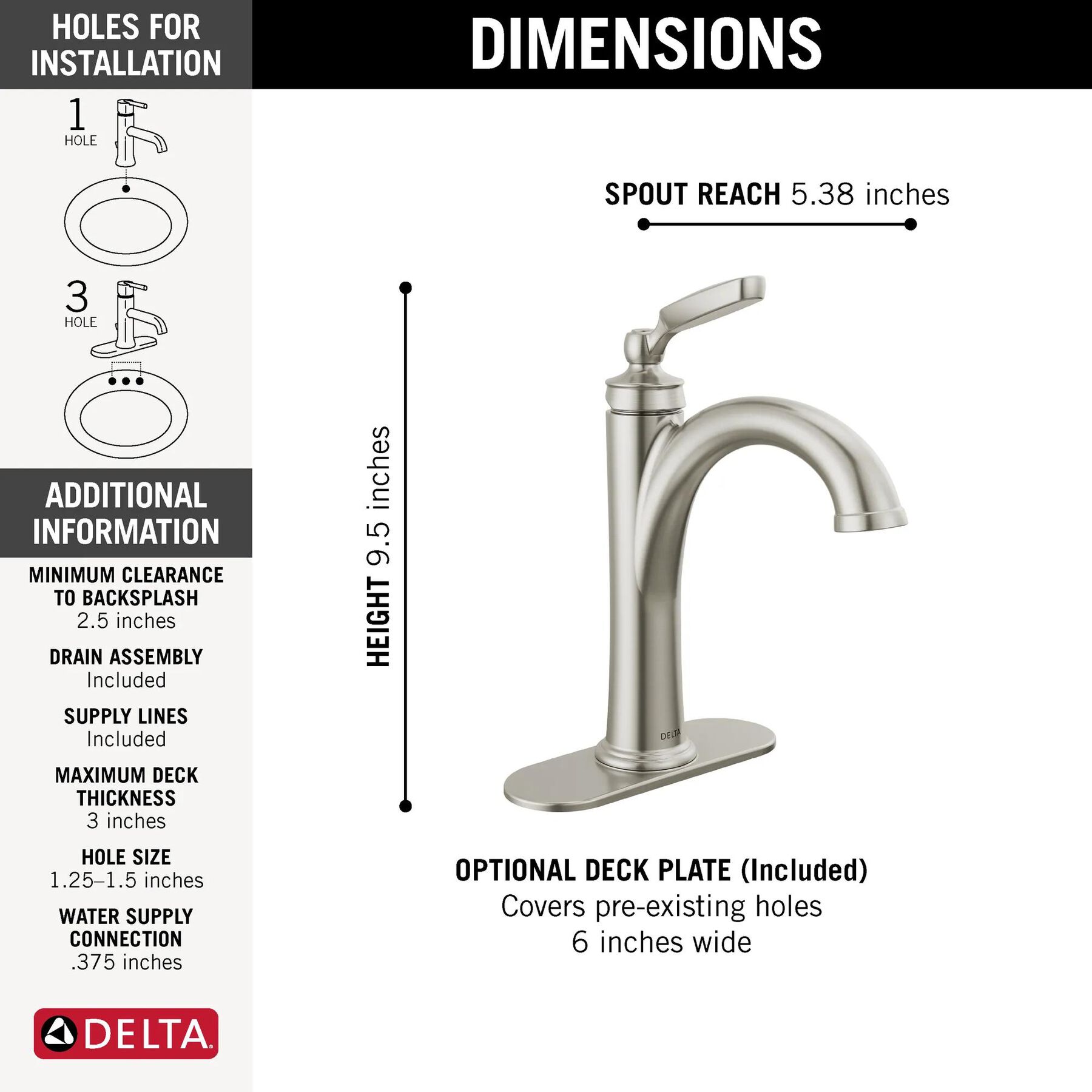 Single-Hole Bathroom Faucet (Recertified)
