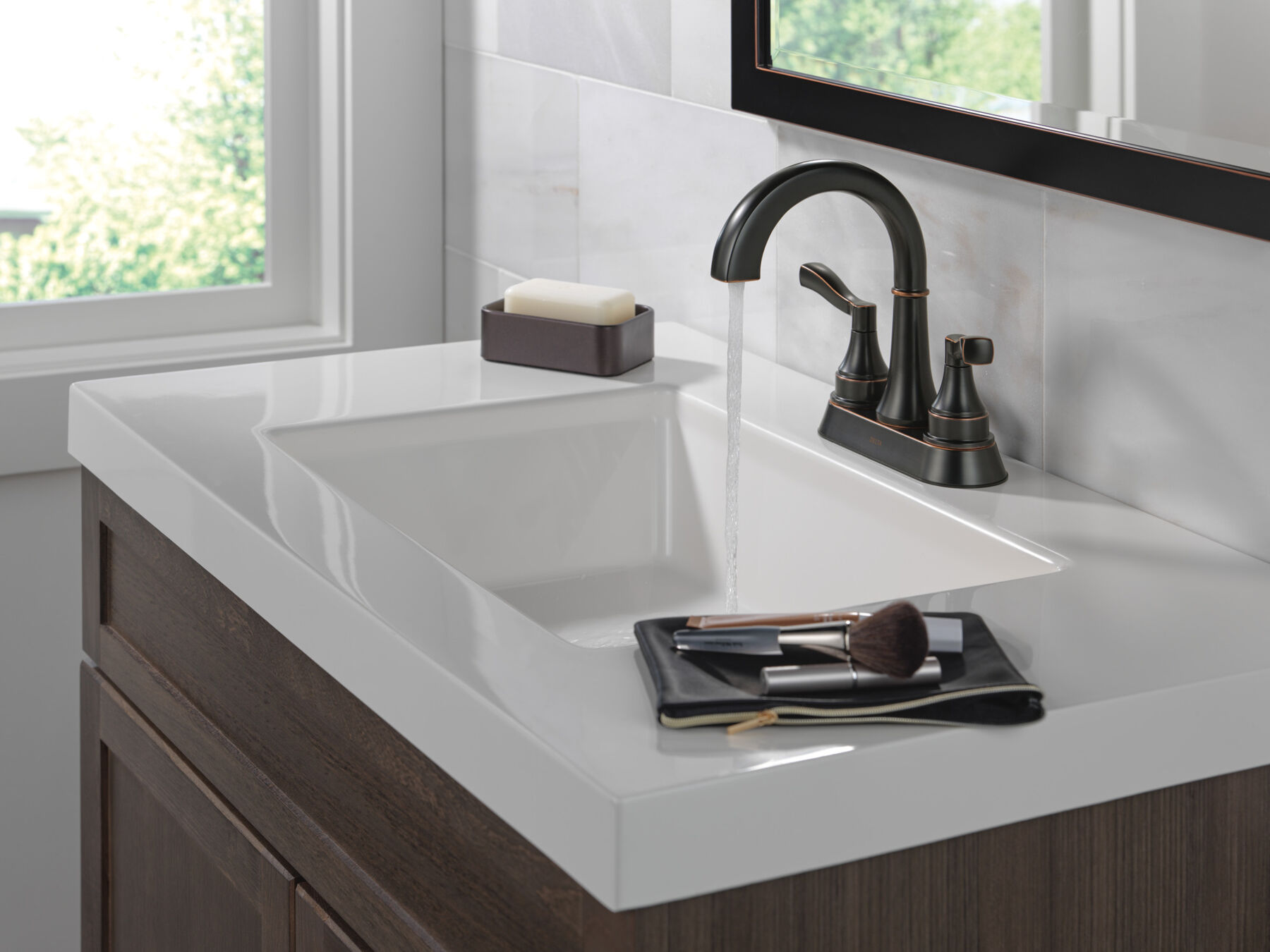 Two Handle Centerset Bathroom Faucet (Recertified)
