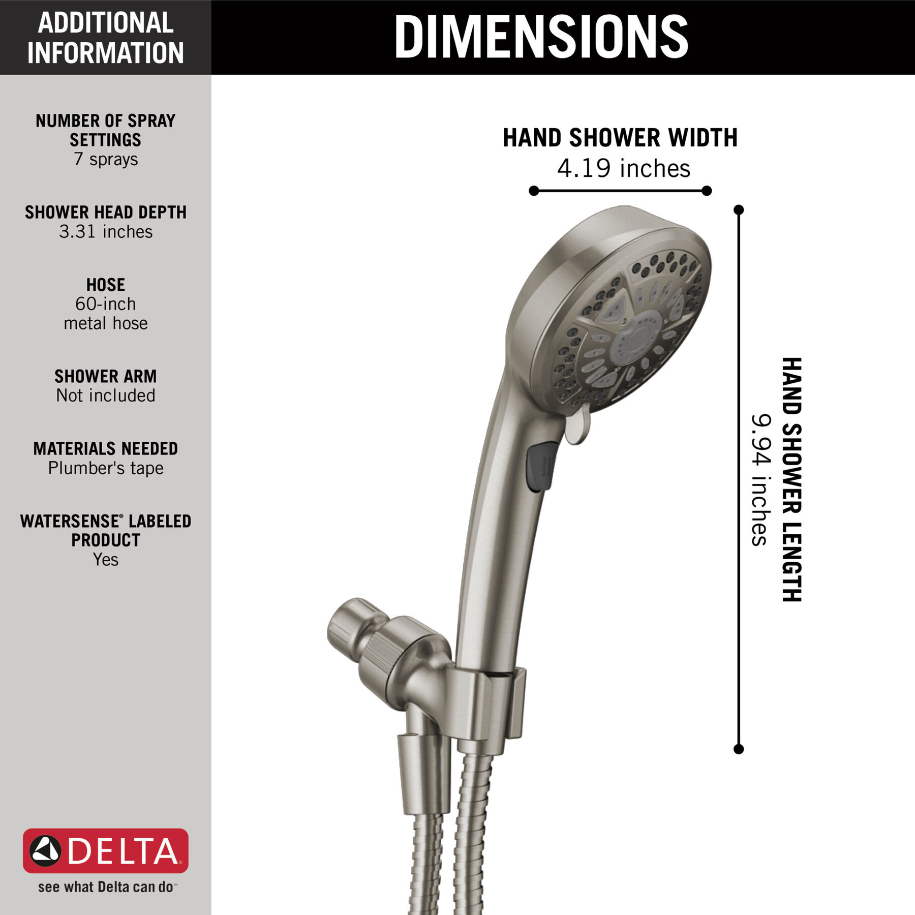7 Setting Hand Shower (Recertified)