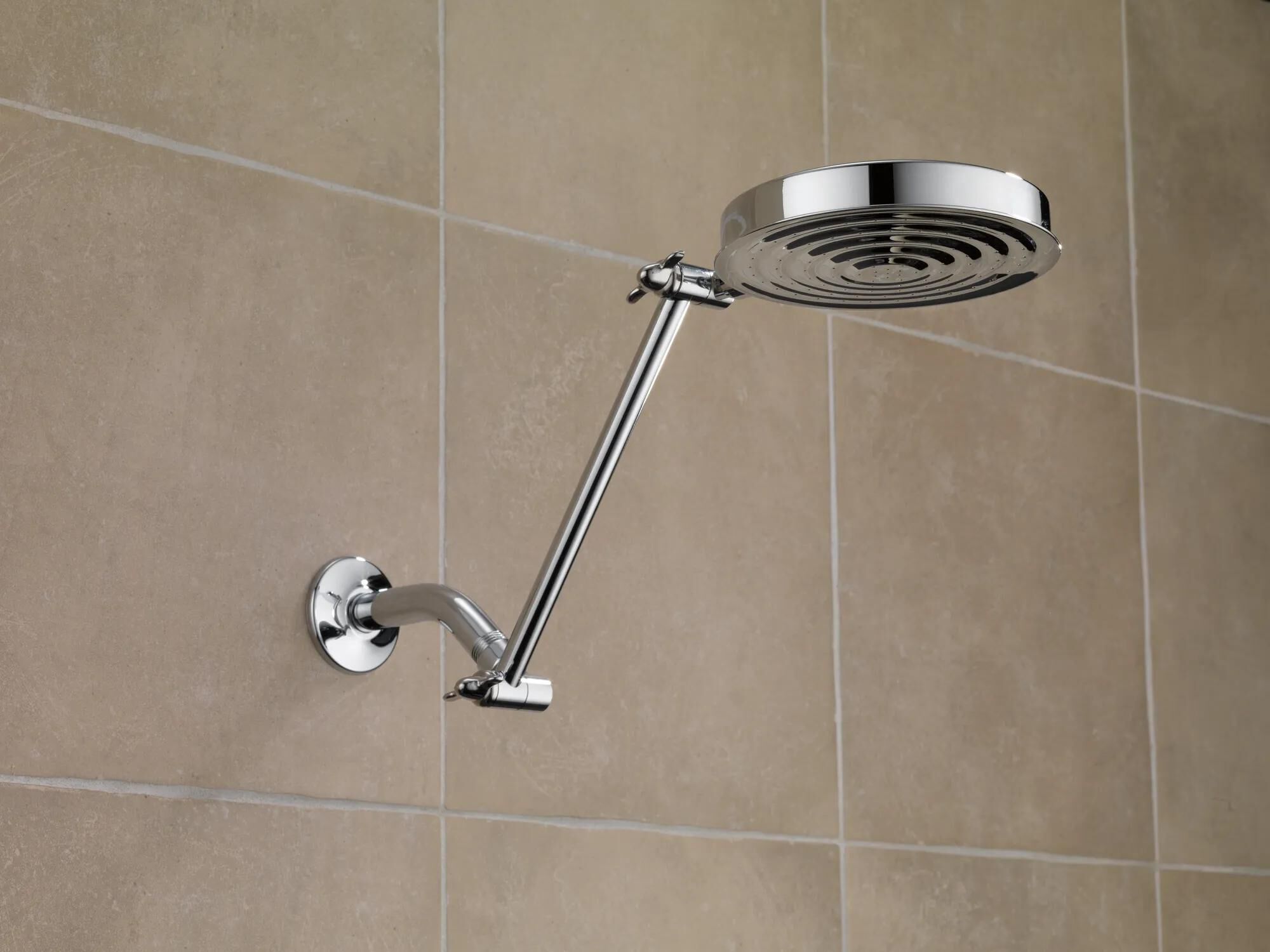 Single-Setting Adjustable Arm Raincan Shower Head in Chrome 52687