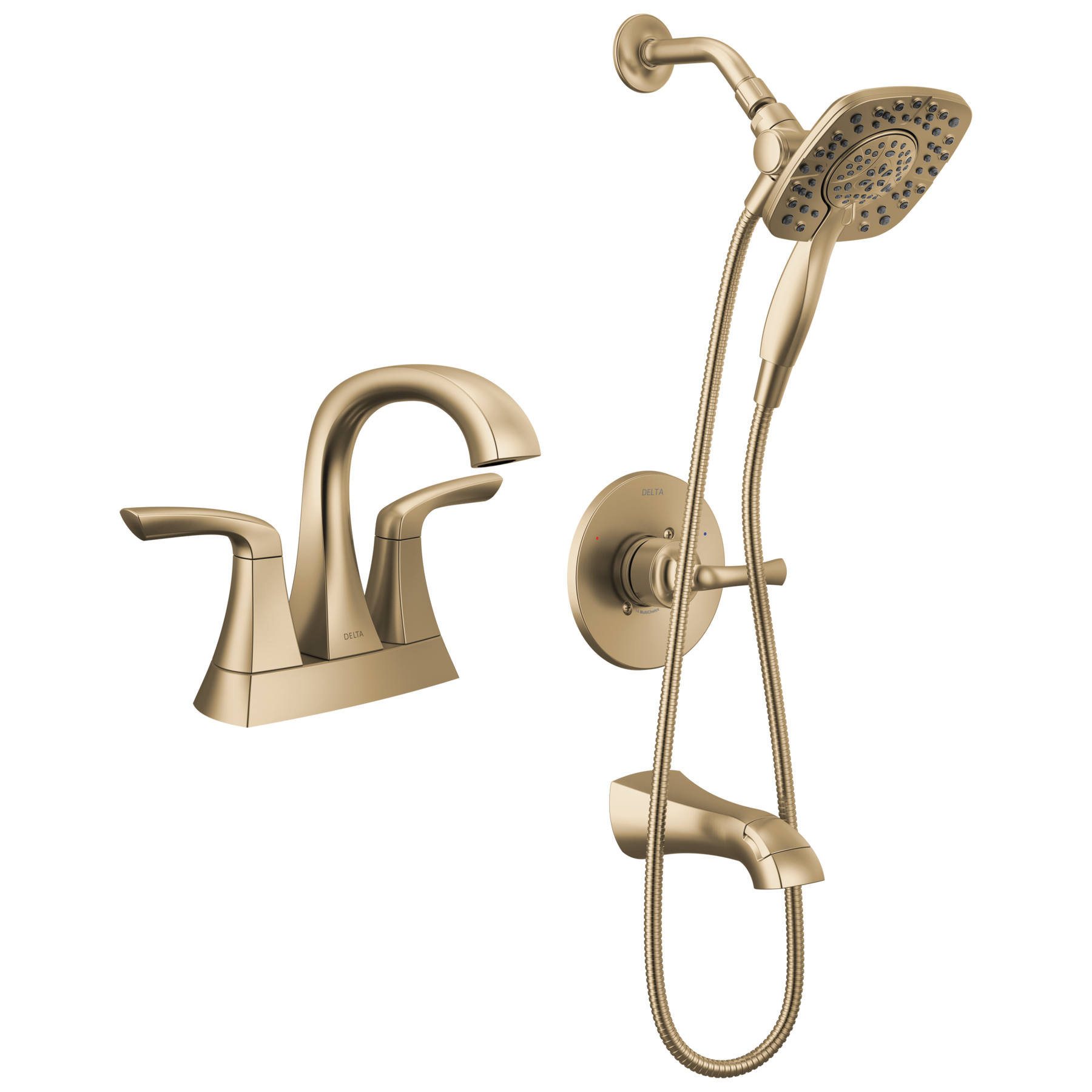 Centerset Lavatory Faucet with 14 Series Tub Shower Trim Bundle