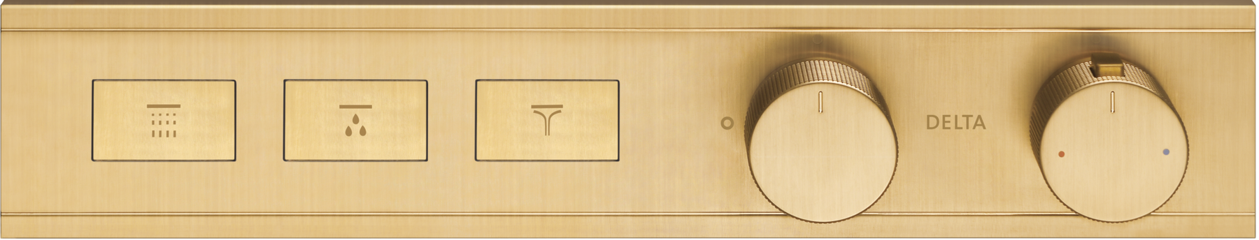 Modern High Flow Push Button Thermostatic Trim - 3 Outlet