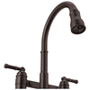 Two Handle Pull-Down Bridge Kitchen Faucet
