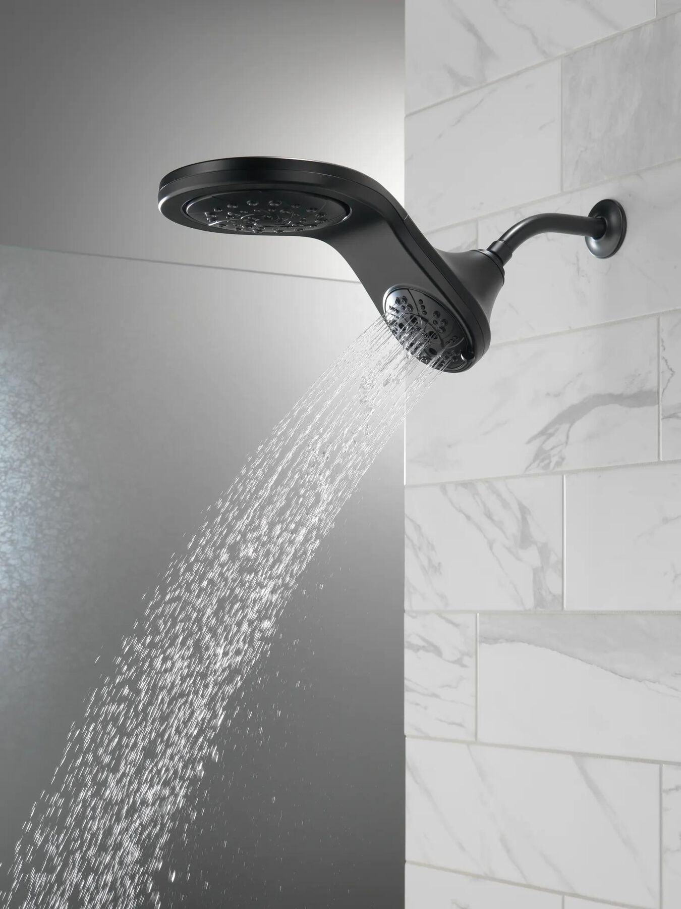 HydroRain&reg; H<sub>2</sub>Okinetic&reg; 5-Setting Two-in-One Shower Head