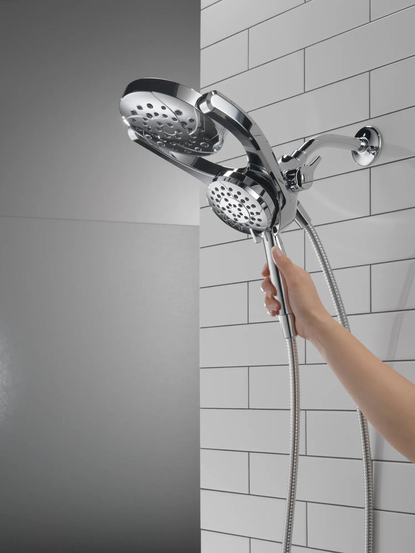 HydroRain&reg; 4-Setting Two-In-One Shower Head
