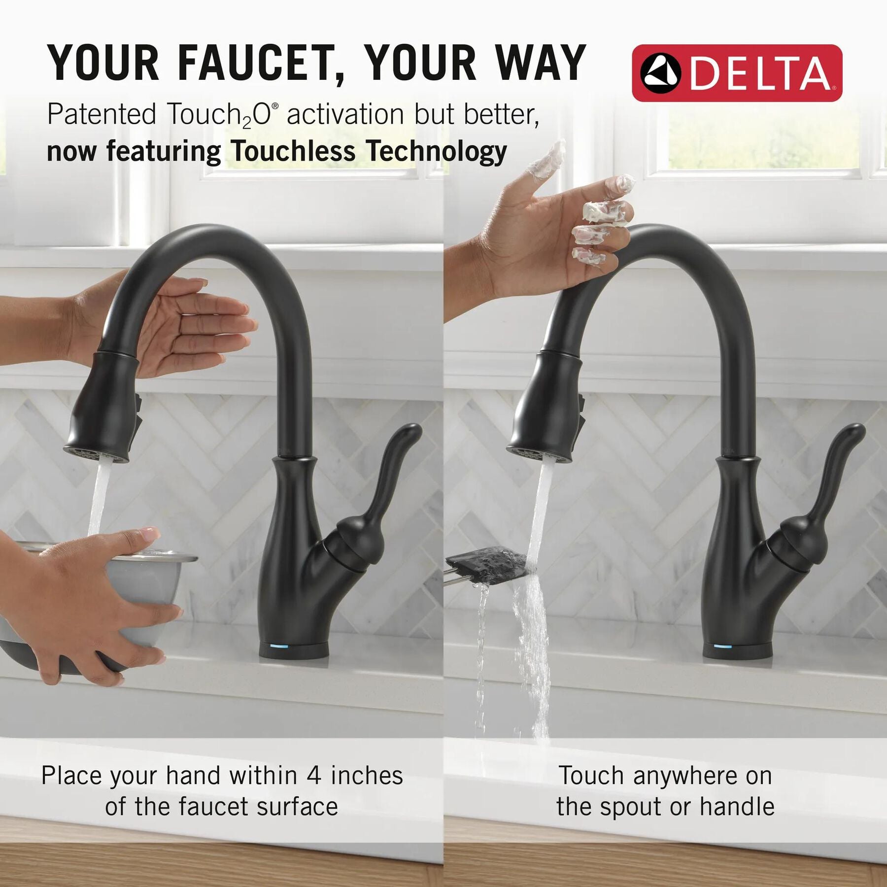 Touch<sub>2</sub>O&reg; Technology Kitchen Faucet with Touchless Technology
