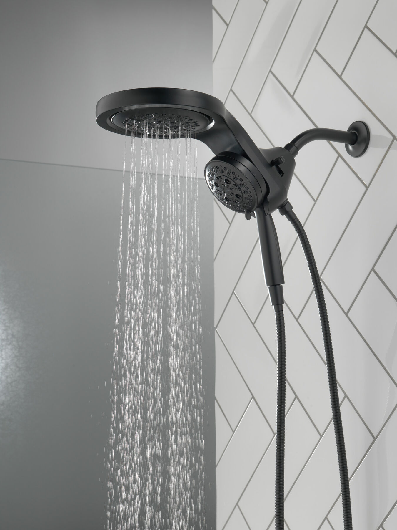 HydroRain&reg; H<sub>2</sub>Okinetic&reg; 5-Setting Two-in-One Shower Head