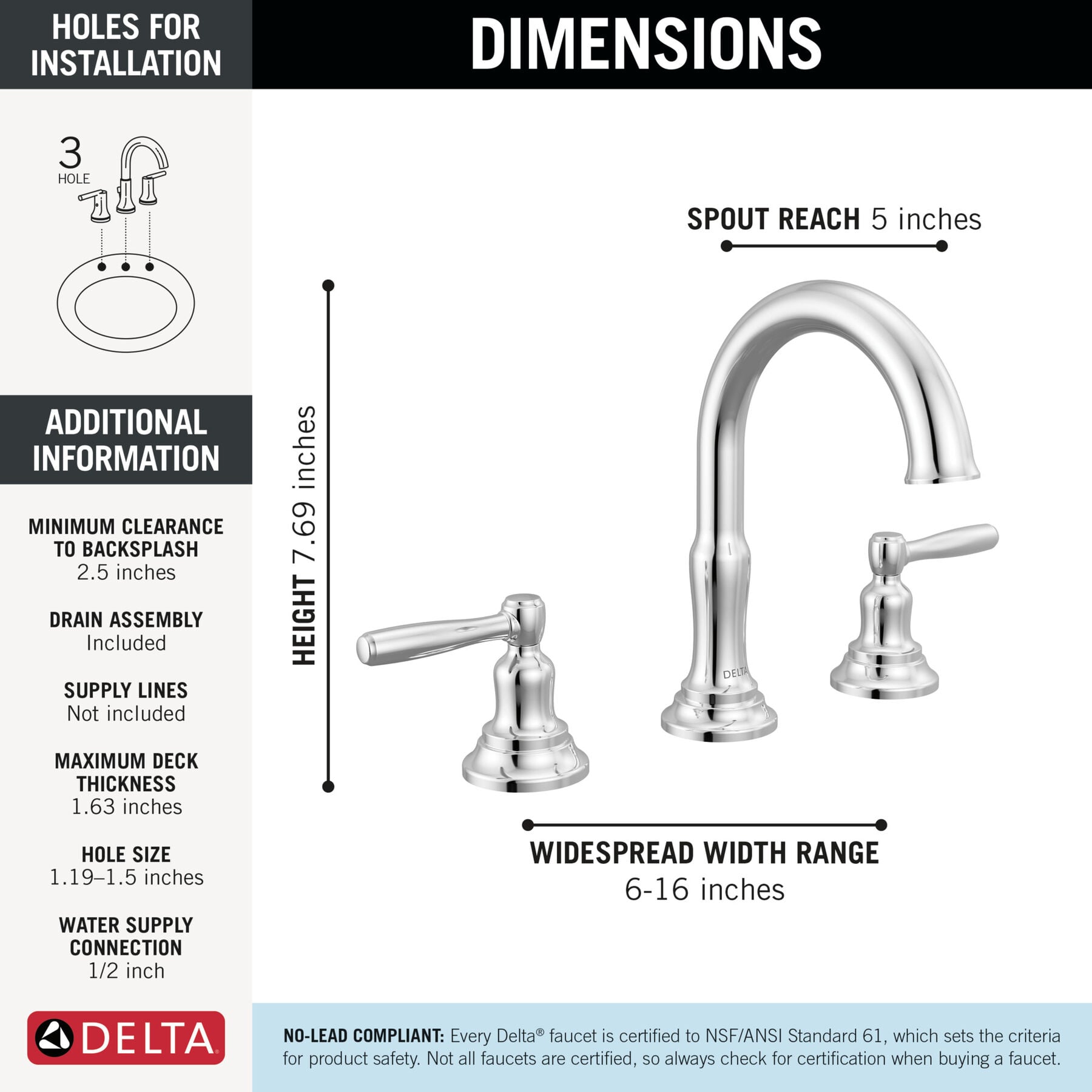 Two Handle Widespread Bathroom Faucet