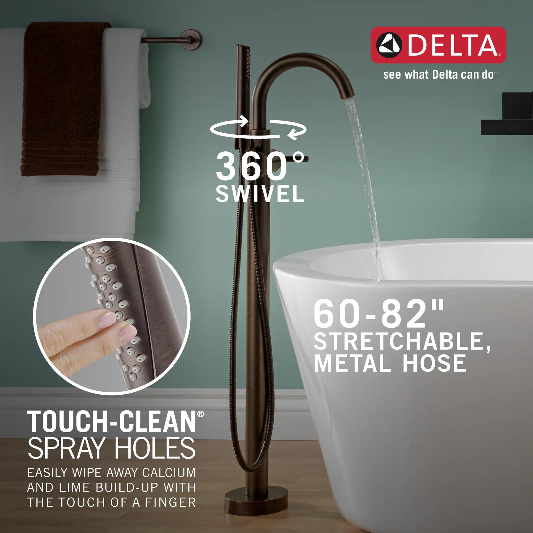 Contemporary Floor-Mount Tub Filler Trim (Recertified)