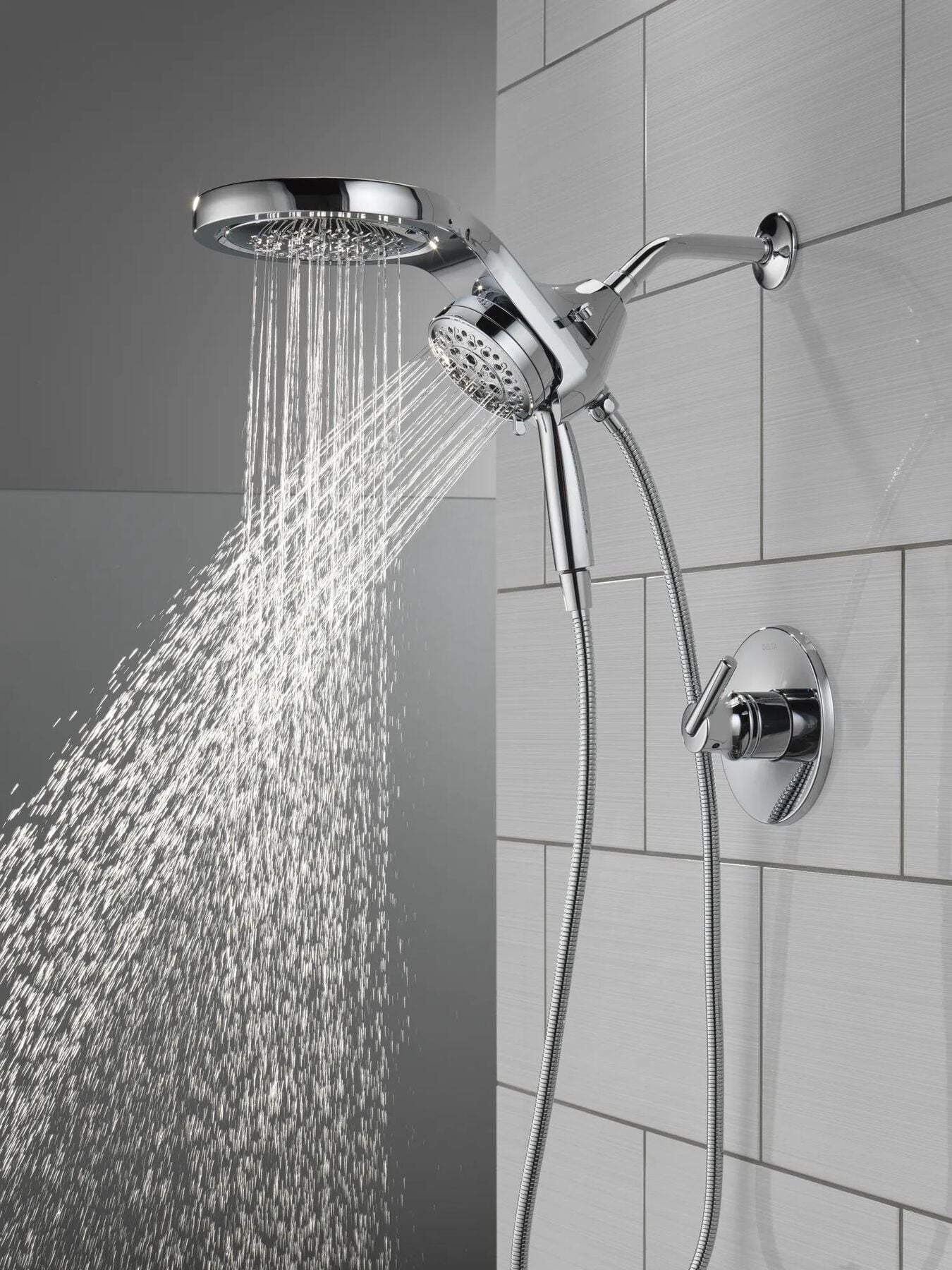 HydroRain&reg; H<sub>2</sub>Okinetic&reg; 5-Setting Two-in-One Shower Head