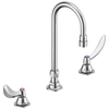 Two Handle Widespread Lavatory Faucet with Gooseneck Spout - Less Pop-Up