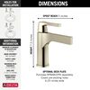 Single Handle Bathroom Faucet - Less Pop Up