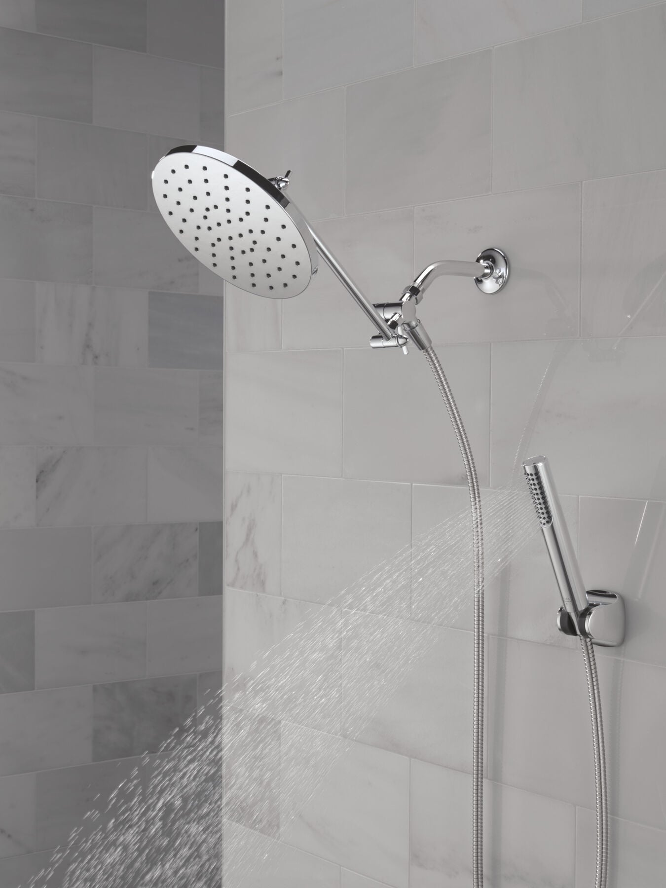 Adjustable Raincan Shower Head with Hand Shower