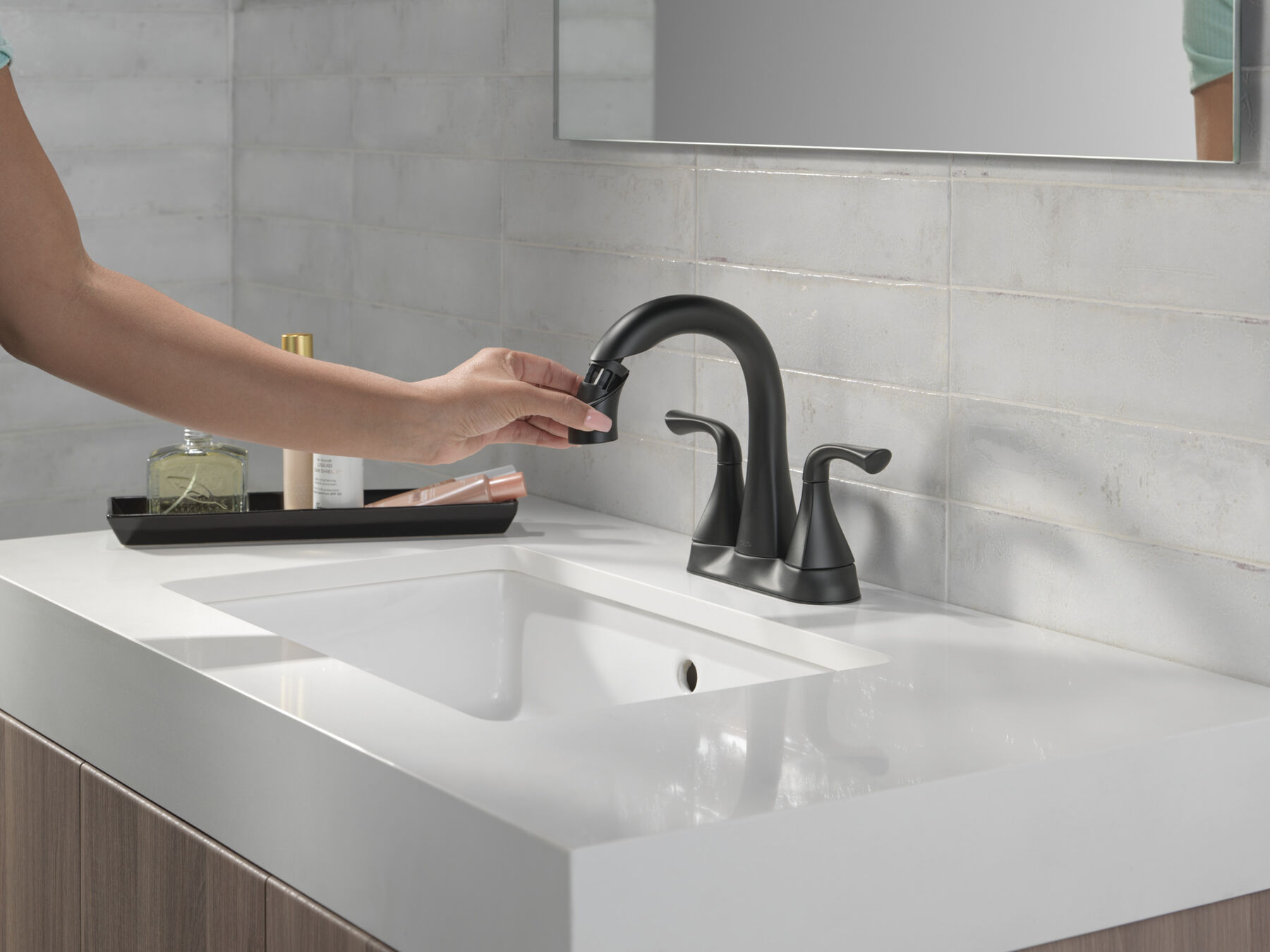 Two Handle Centerset Pull-Down Bathroom Faucet (Recertified)