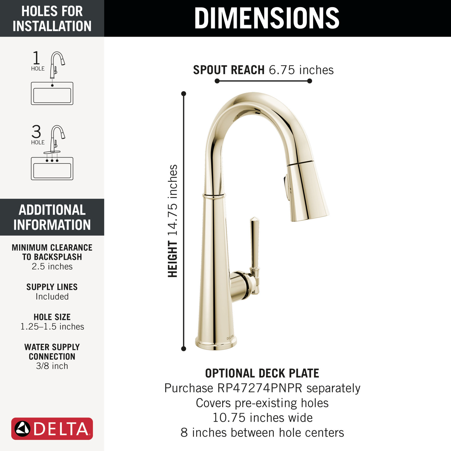 Single Handle Pull-Down Bar / Prep Faucet