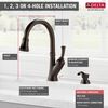 Single Handle Pull-Down Kitchen Faucet with Soap Dispenser