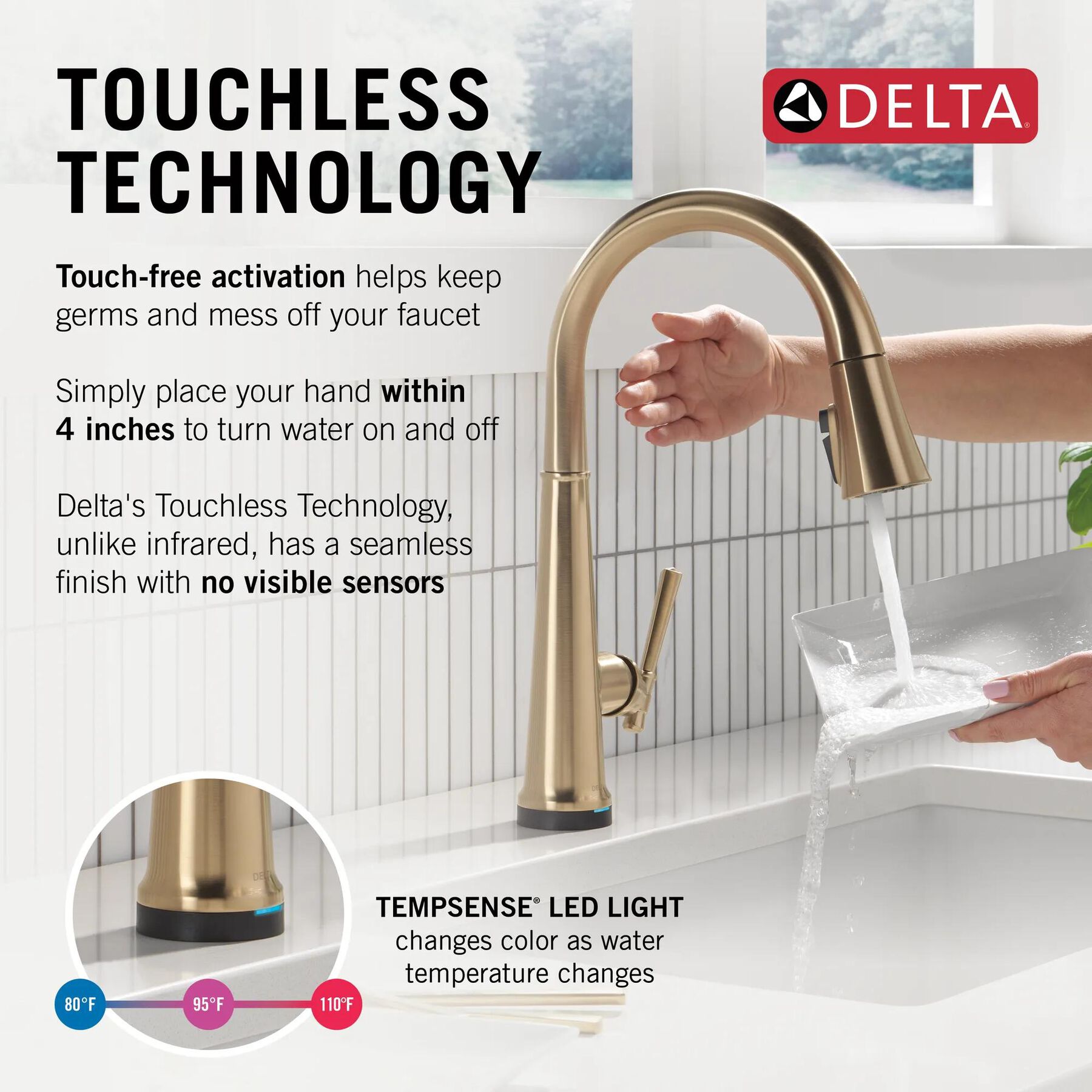 Touch<sub>2</sub>O&reg; Technology Kitchen Faucet with Touchless Technology