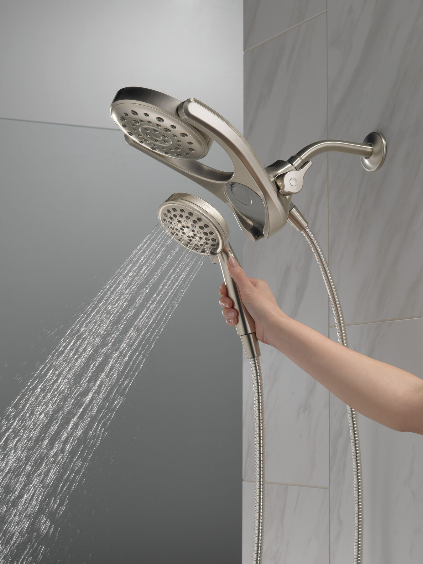 HydroRain&reg; 4-Setting Two-in-One Shower Head