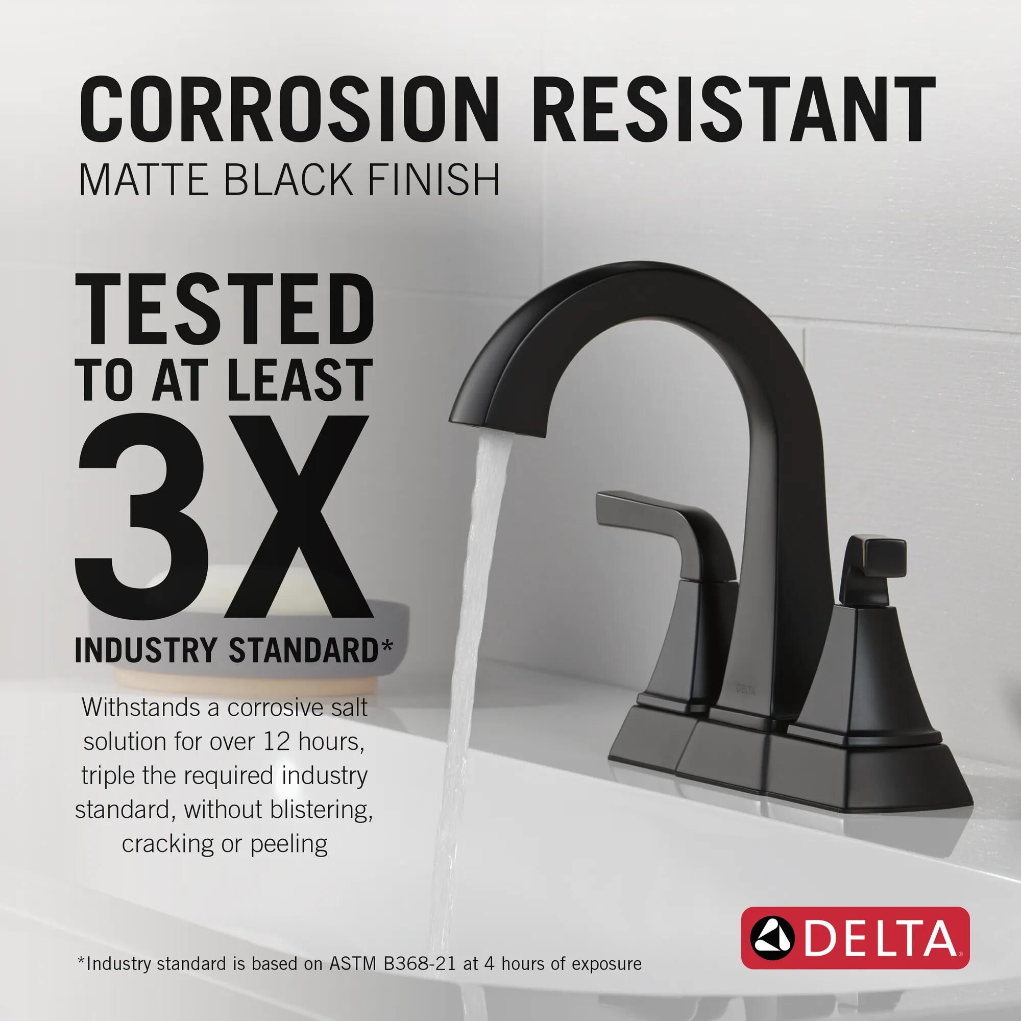Two Handle Centerset Bathroom Faucet in Matte Black 25854LF-BL