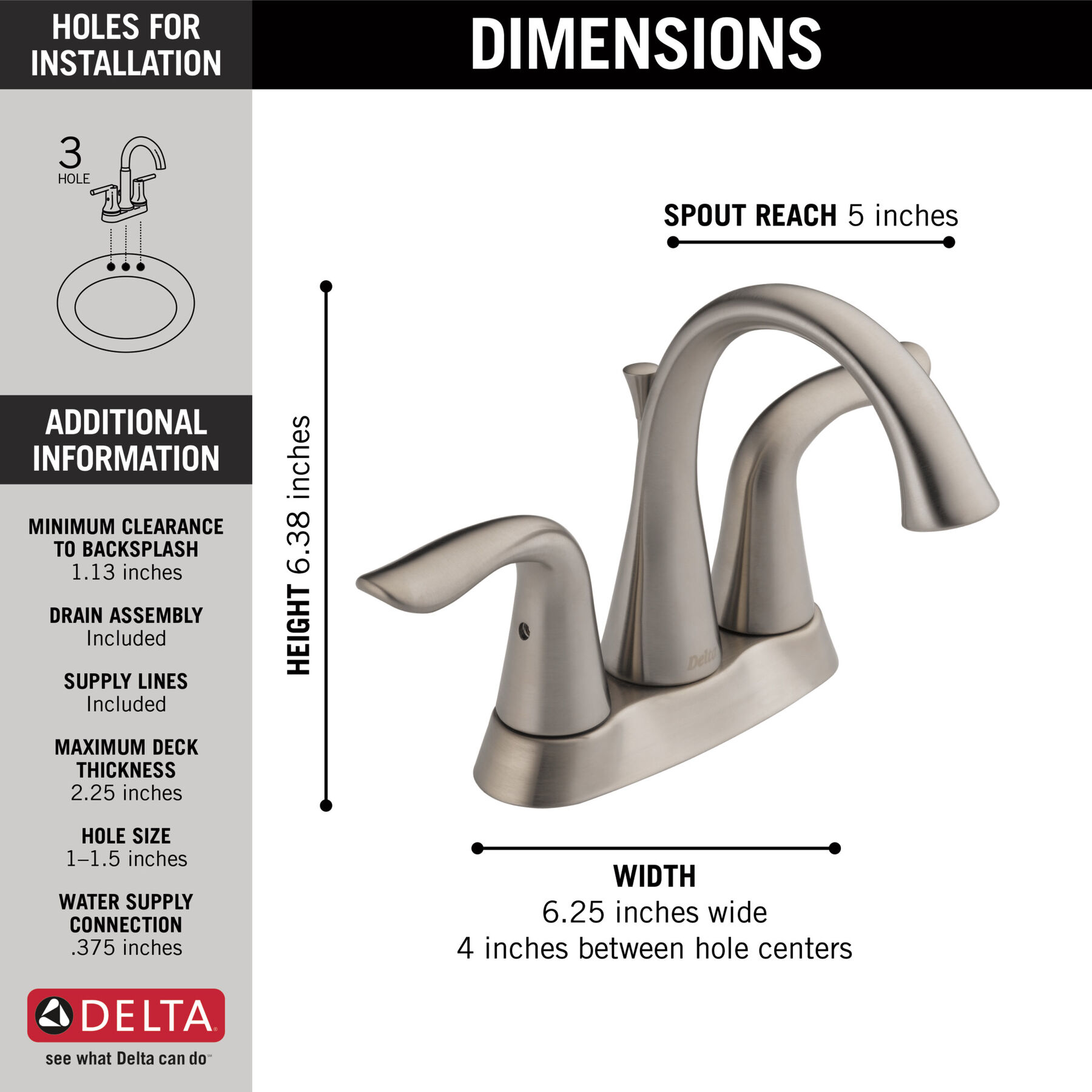 Two Handle Centerset Bathroom Faucet (Recertified)