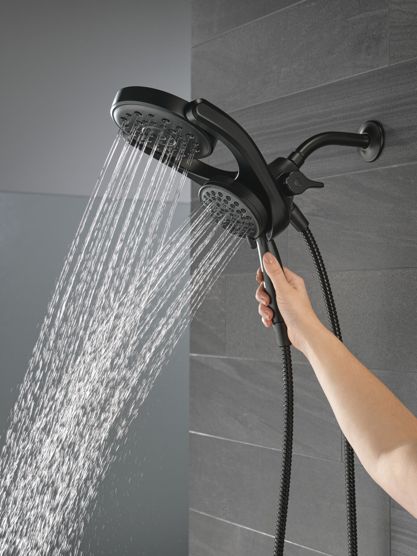 HydroRain&reg; 4-Setting Two-in-One Shower Head