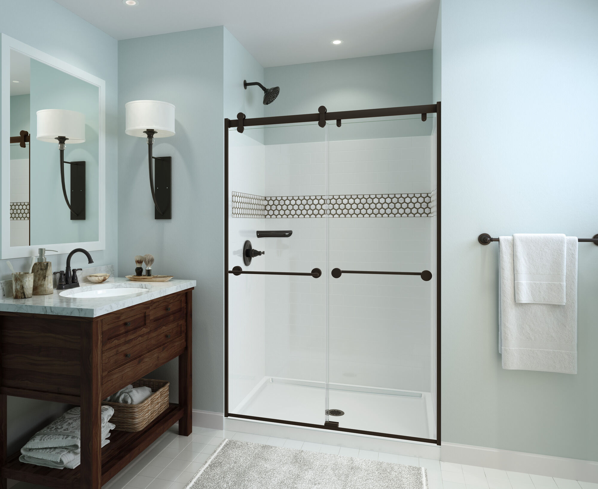 Two Handle Centerset Bathroom Faucet in Oil Rubbed Bronze 25984LF