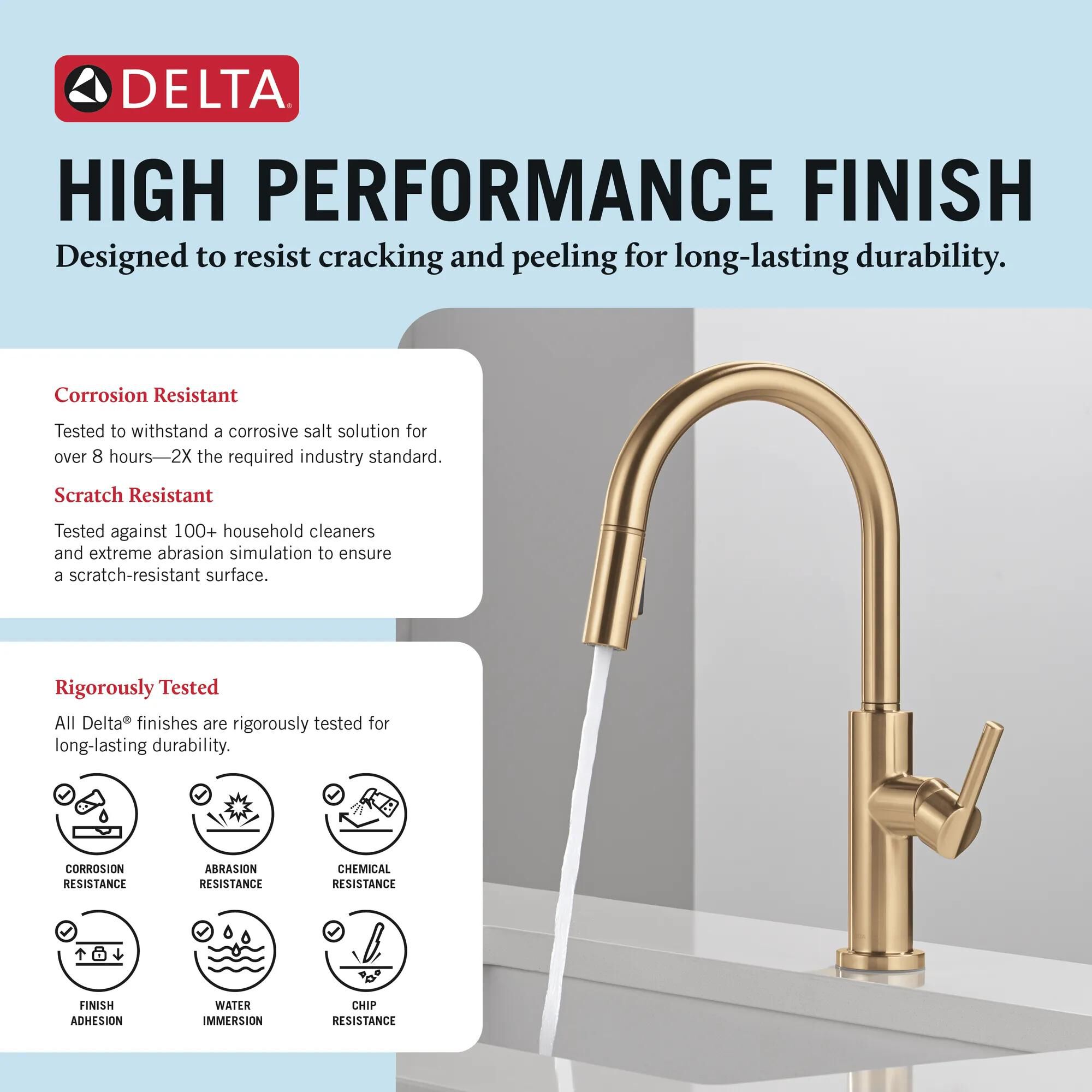 Single Handle Pull-Down Kitchen Faucet in Champagne Bronze 19867LF