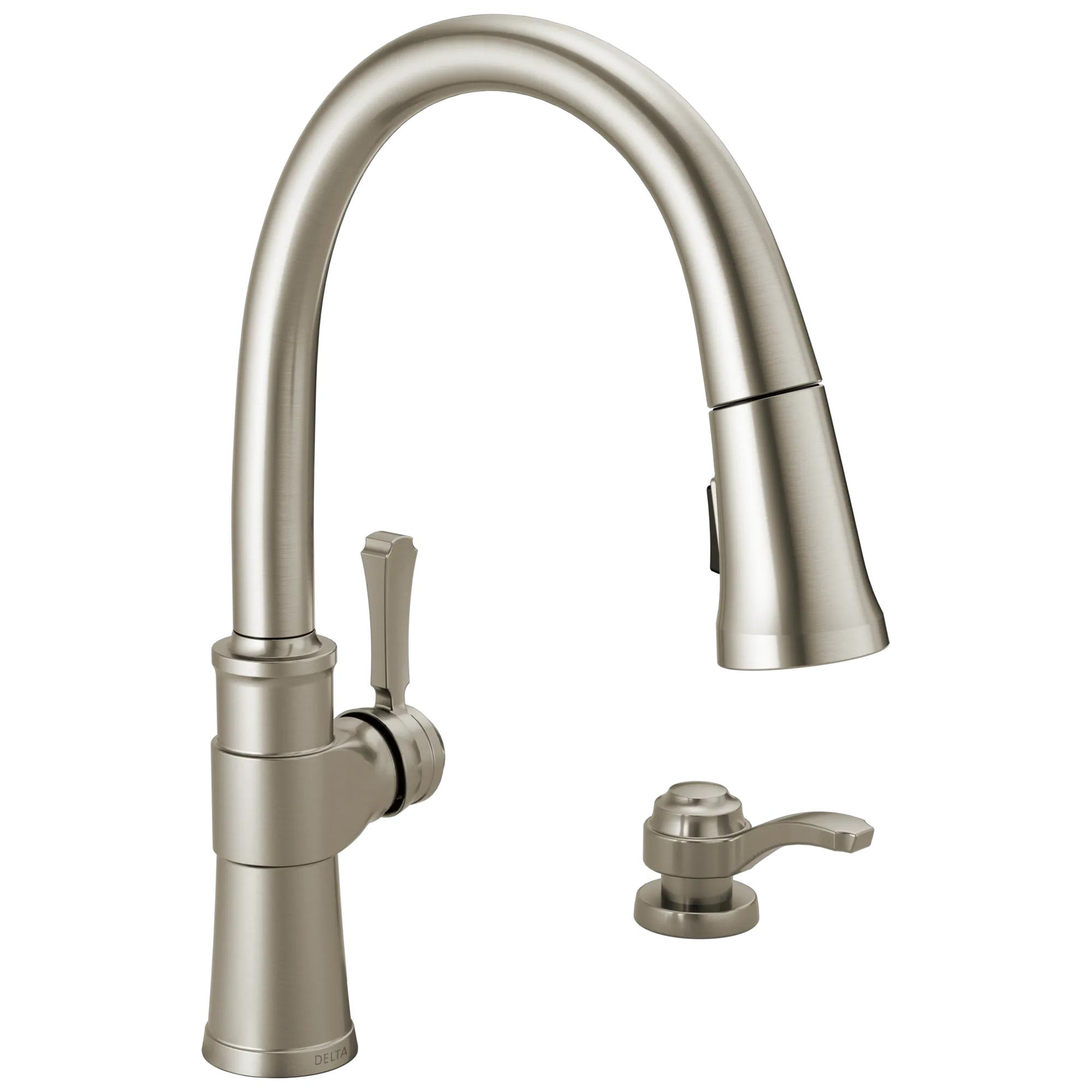 Single Handle Pull-Down Kitchen Faucet with Soap Dispenser