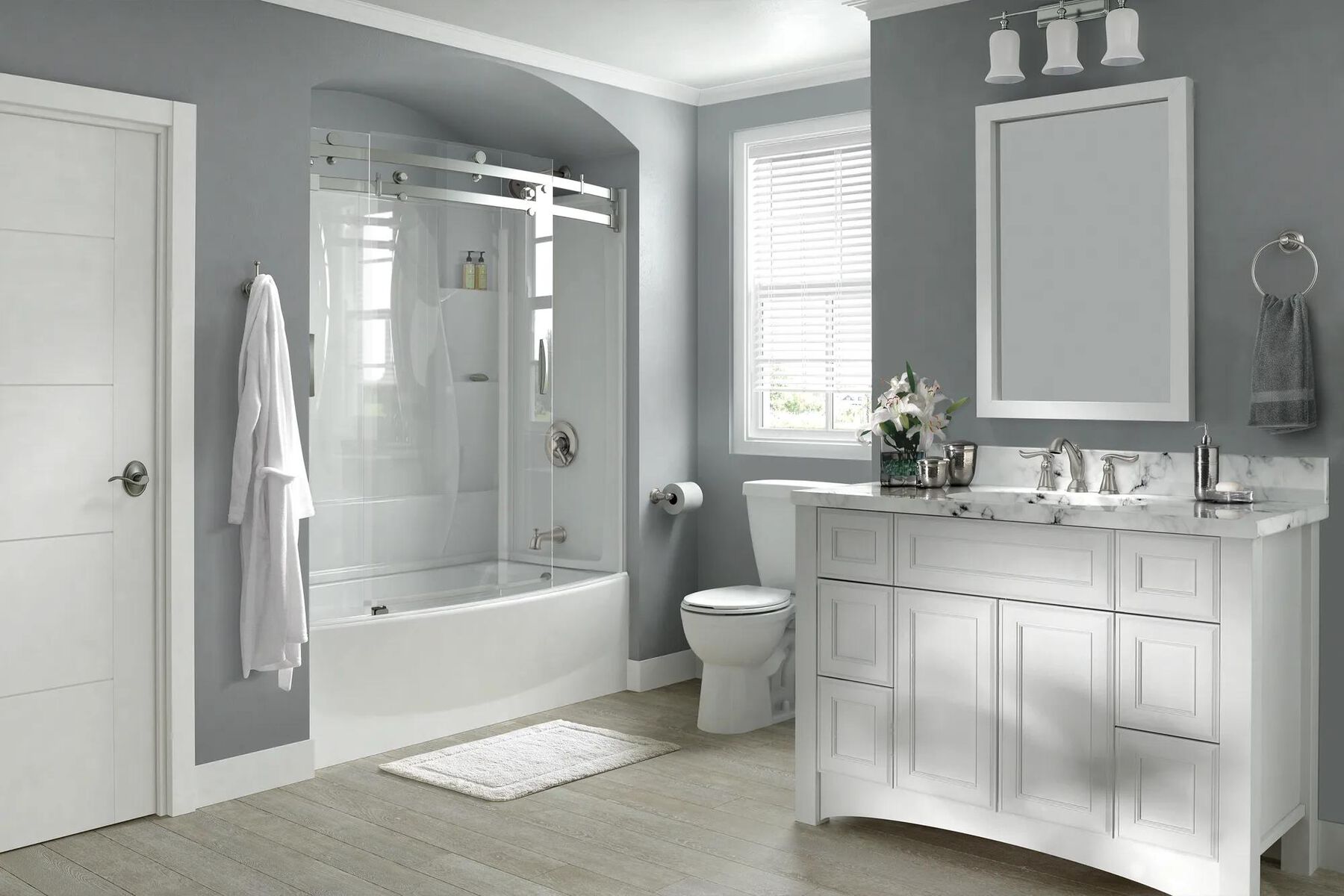 60" x 30" Curved Bathtub Shower Door