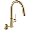 Single Handle Pull-Down Kitchen Faucet with Soap Dispenser