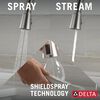 Single Handle Pull-Down Kitchen Faucet with Soap Dispenser and ShieldSpray Technology
