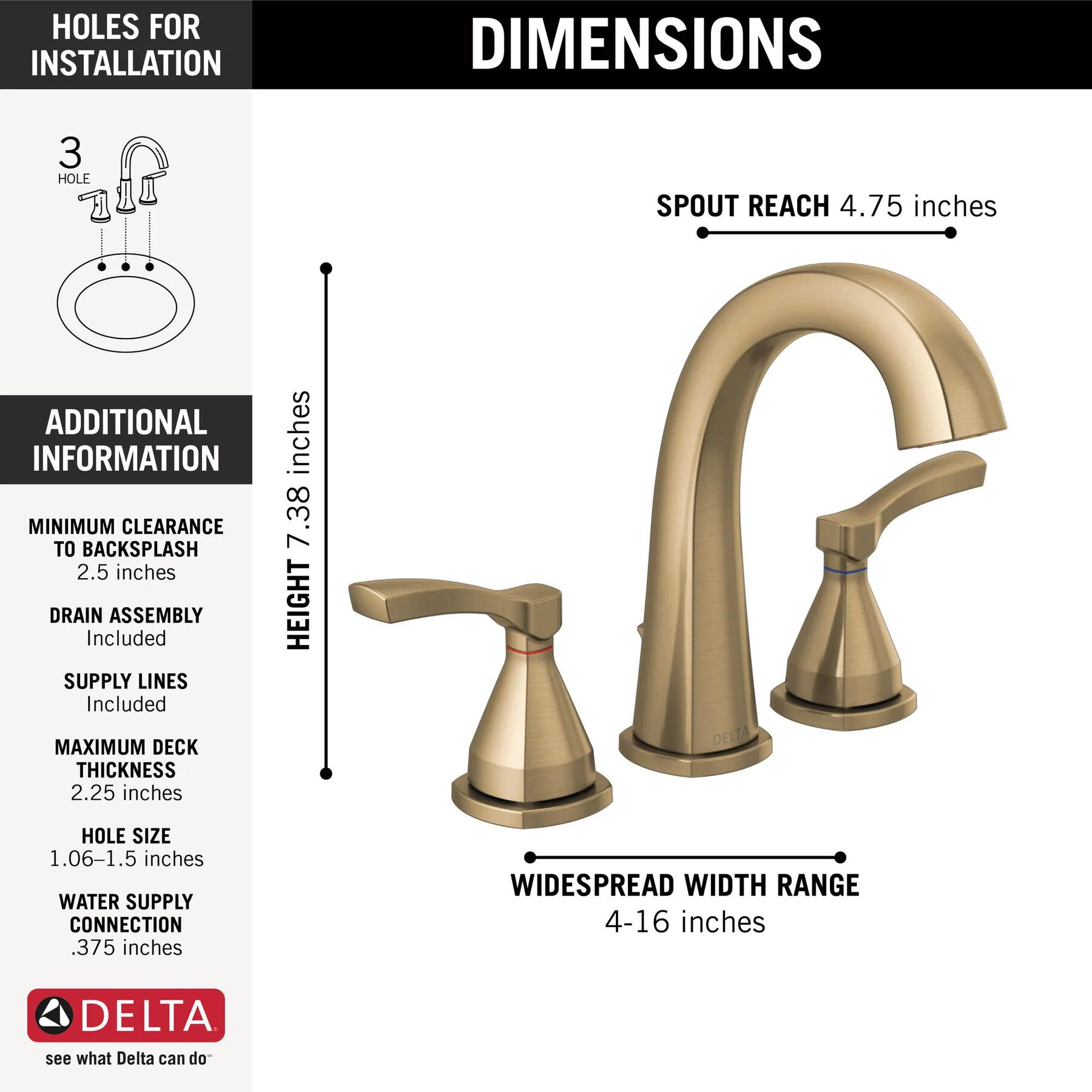 Two Handle Widespread Bathroom Faucet