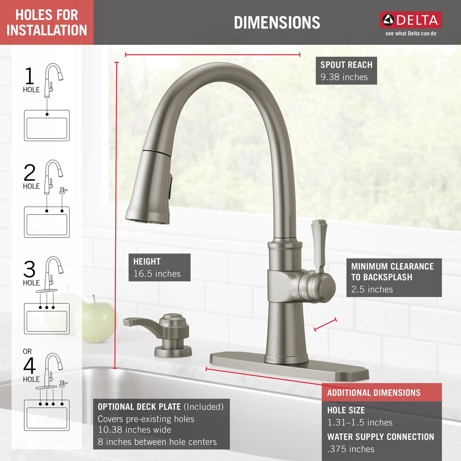 Single Handle Pull-Down Kitchen Faucet with Soap Dispenser