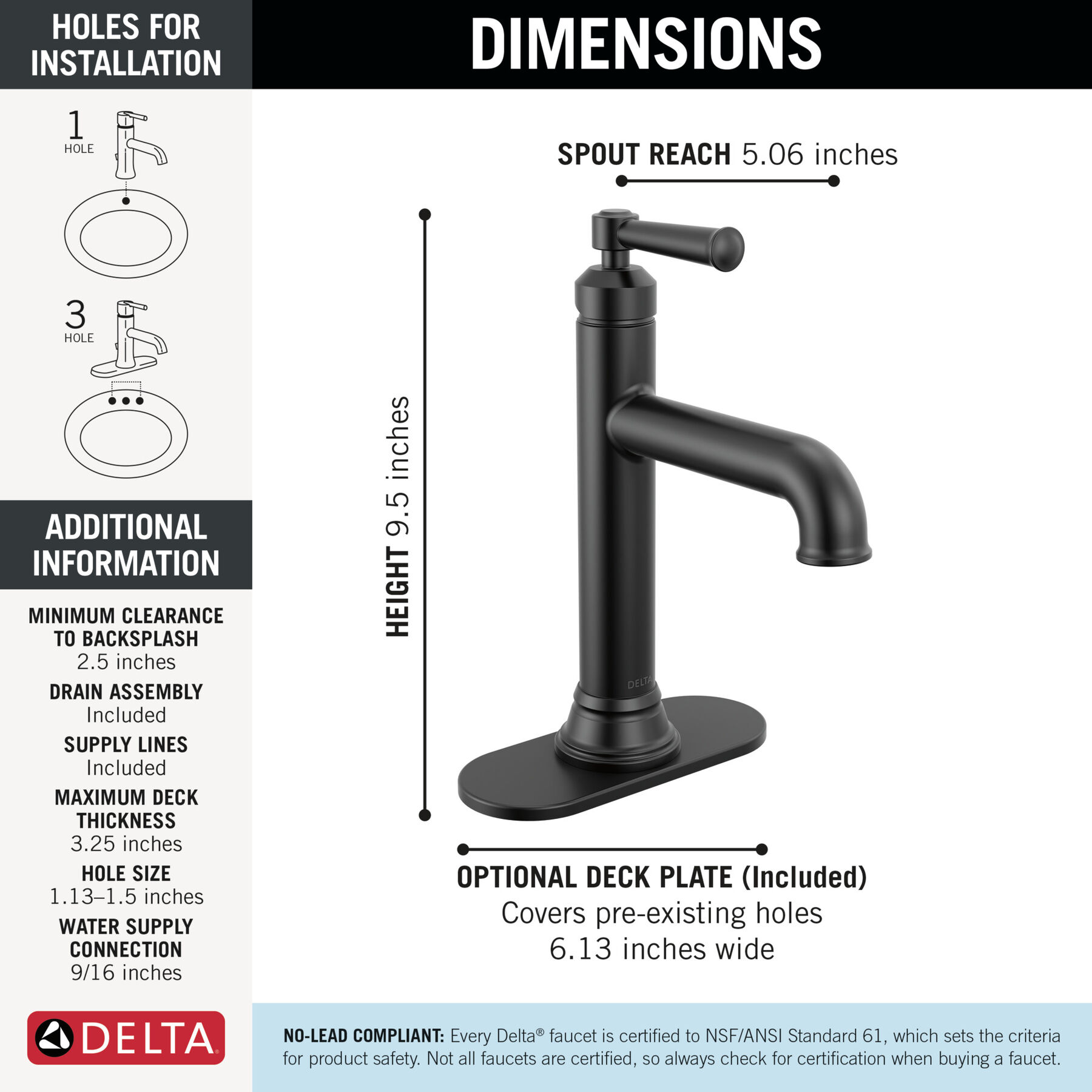 Single Handle Lavatory Faucet with 14 Series Tub Shower Trim and Rough Bundle
