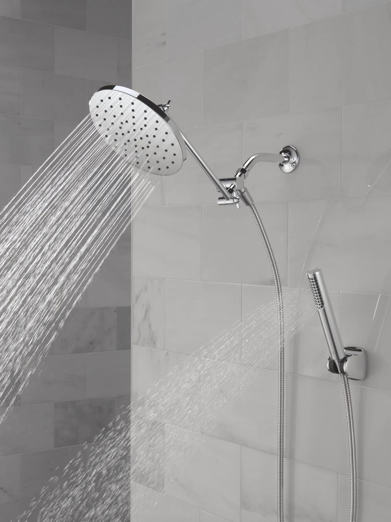 Adjustable Raincan Shower Head with Hand Shower