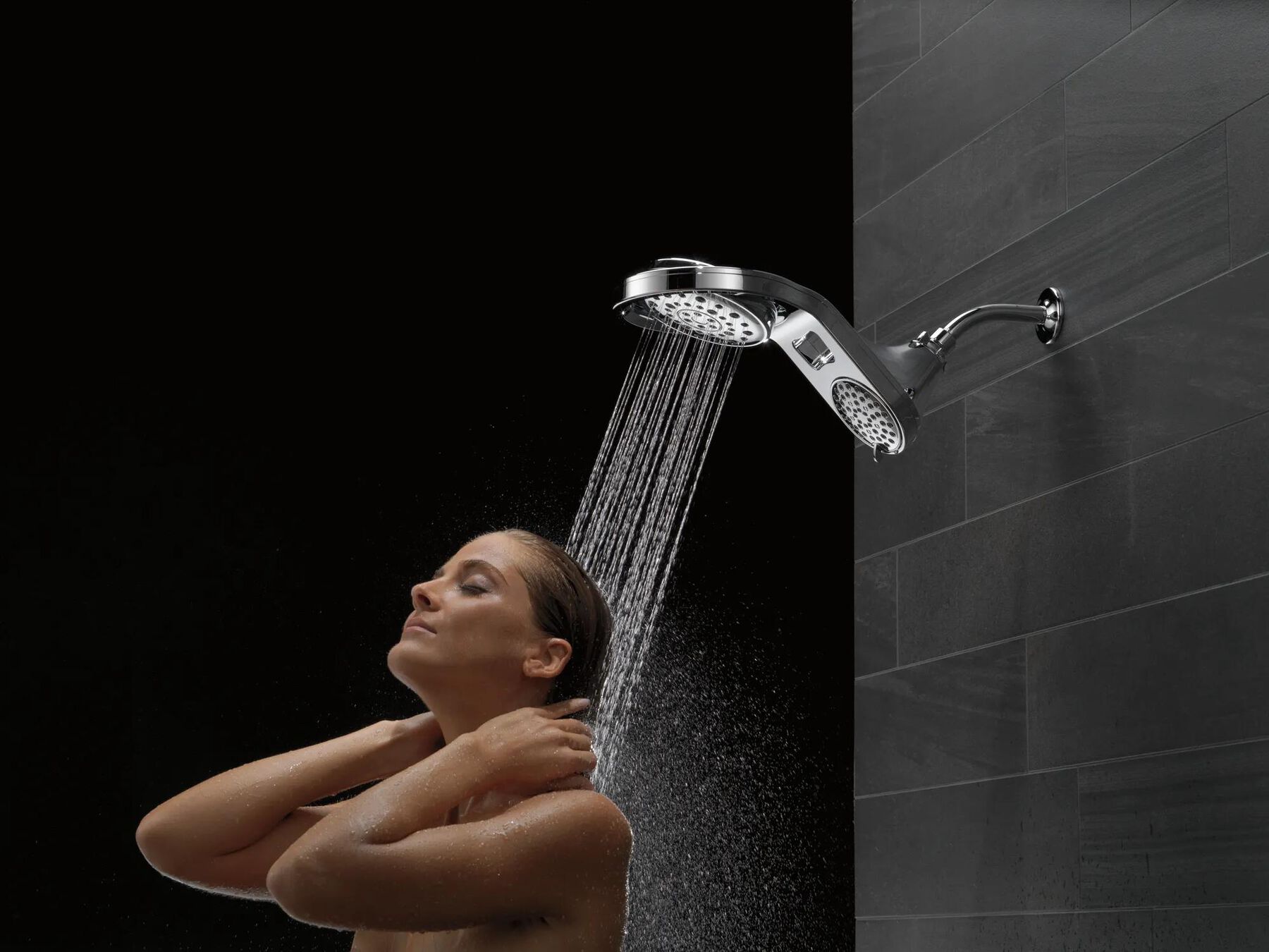 HydroRain&reg; 5-Setting Two-in-One Shower Head