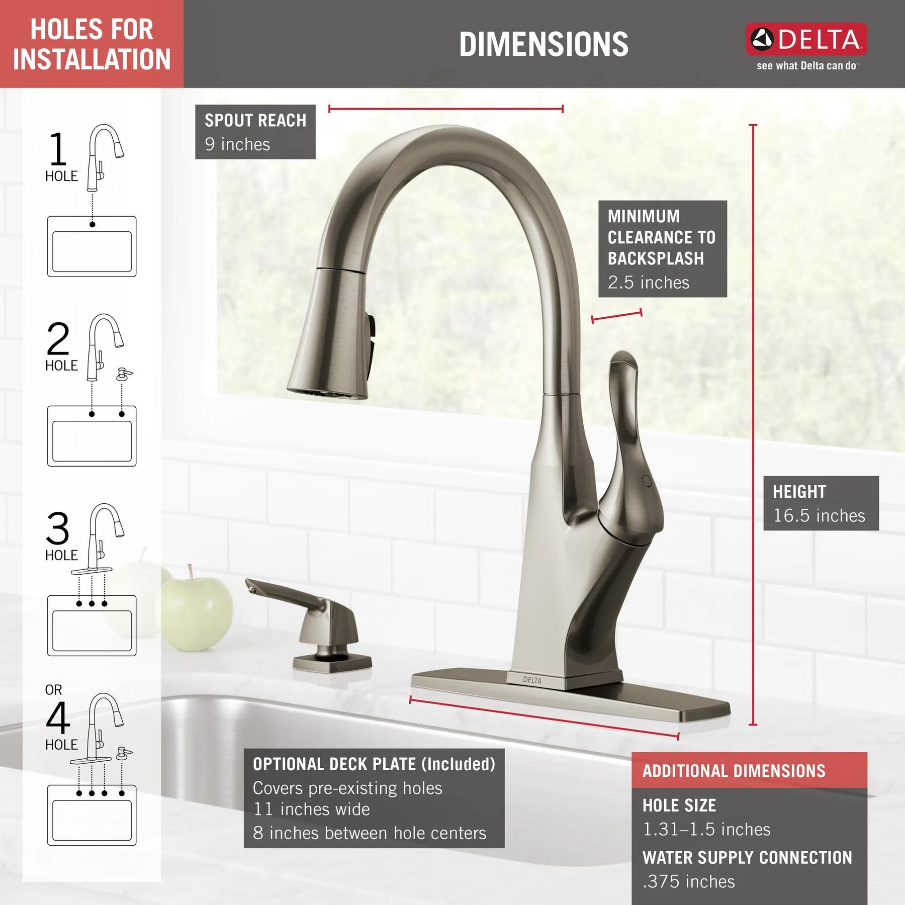 Single Handle Pulldown Kitchen Faucet with ShieldSpray&reg; Technology