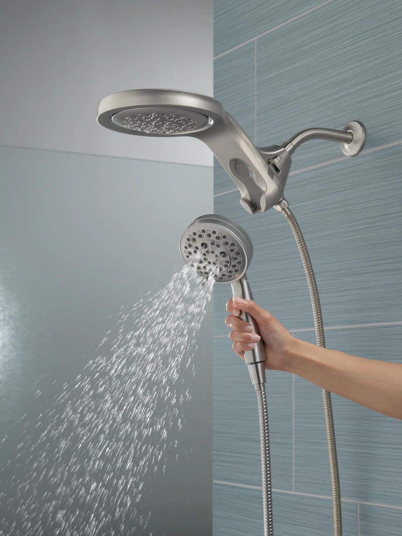 HydroRain&reg; H<sub>2</sub>Okinetic&reg; 5-Setting Two-in-One Shower Head