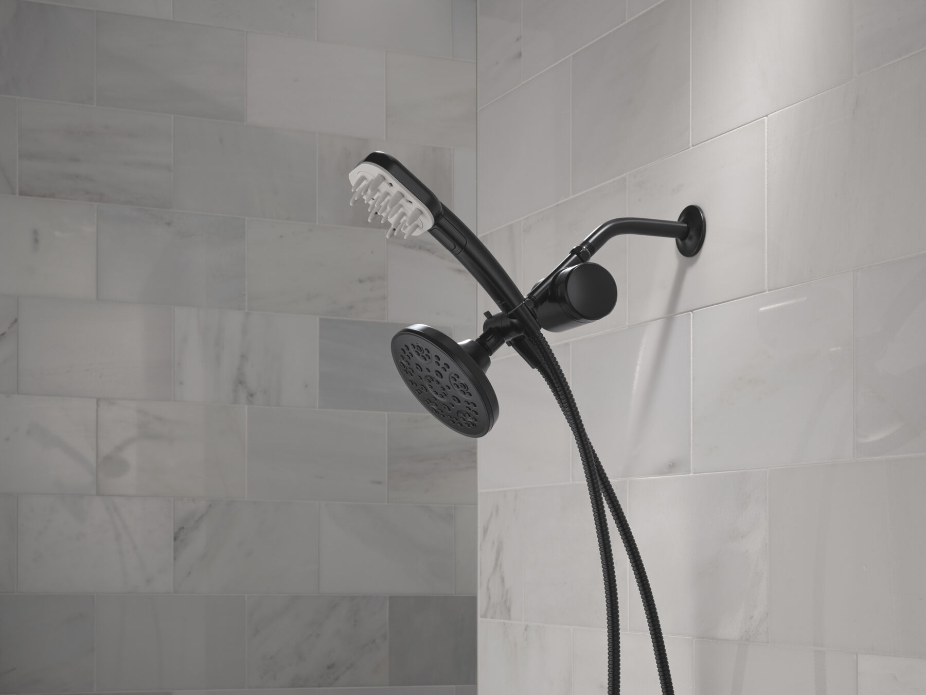 Detangling Hand Shower with 4-Setting Showerhead Bundle