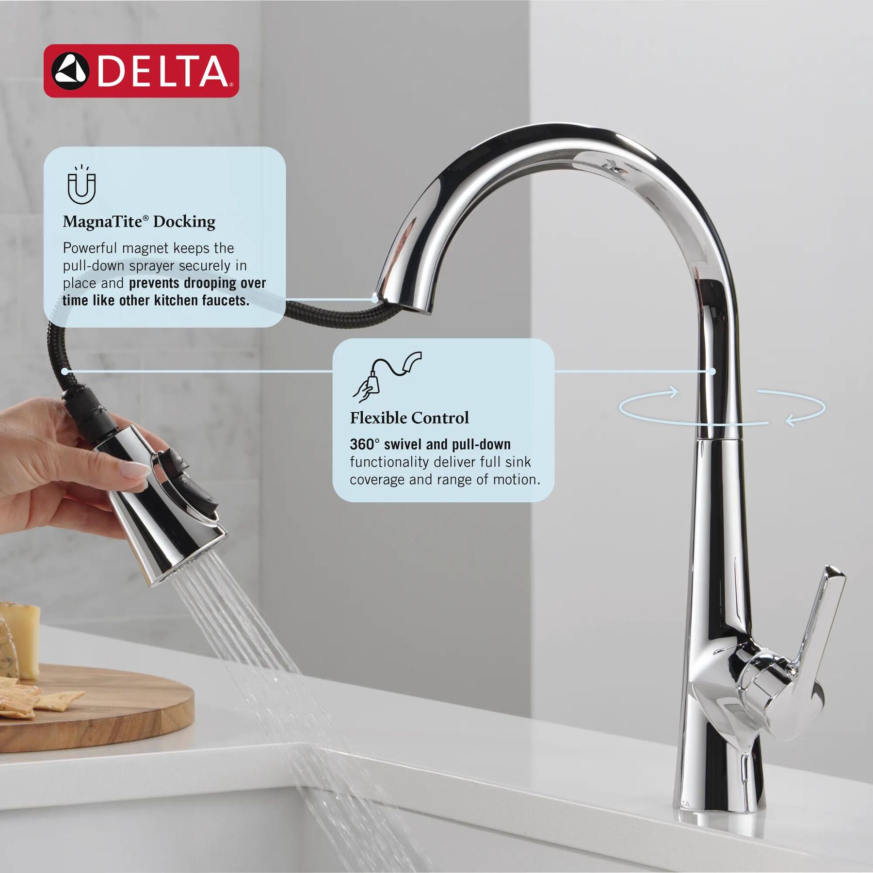 Single Handle Pull-Down Kitchen Faucet with Soap Dispenser and ShieldSpray&reg; Technology