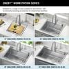 25&rdquo; Stainless Steel Workstation Kitchen Sink Drop-In Undermount Single Bowl with WorkFlow&trade; Ledge and Accessories