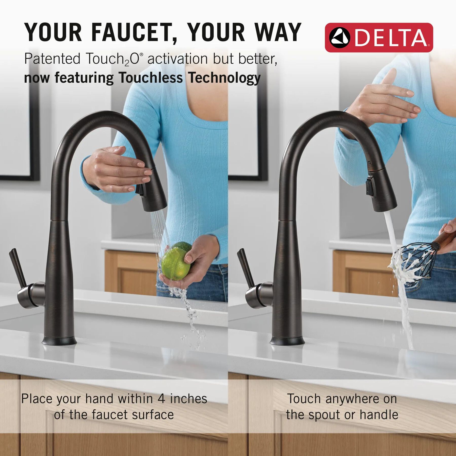 Touch<sub>2</sub>O&reg; Technology Kitchen Faucet with Touchless Technology
