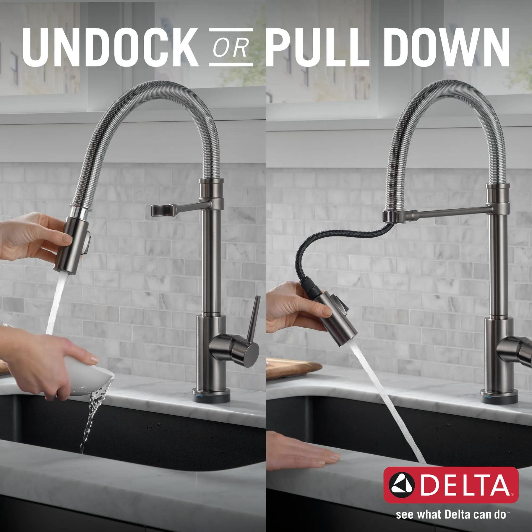 Single-Handle Pull-Down Spring Kitchen Faucet with Touch<sub>2</sub>O&reg; Technology