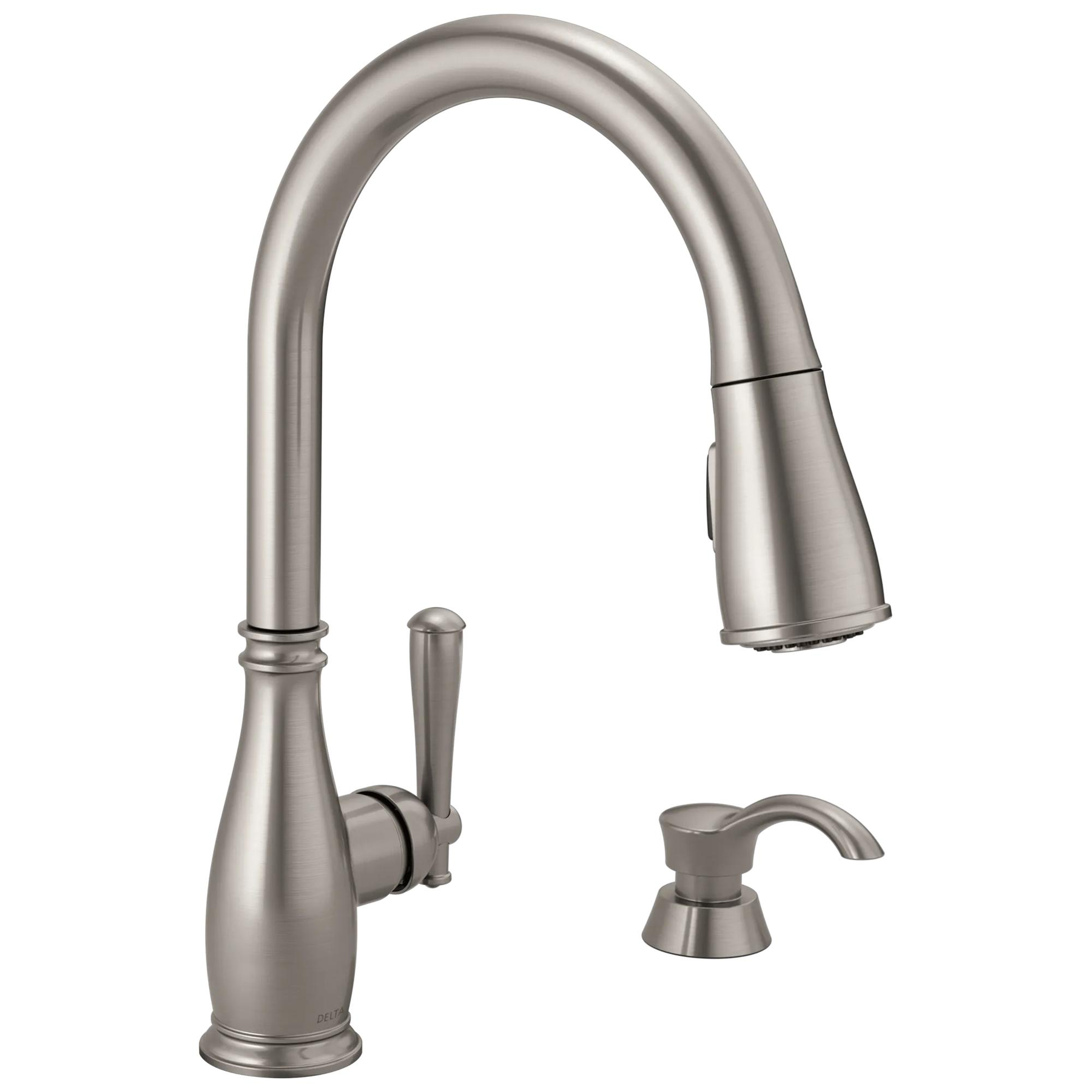 Single Handle Pull-Down Kitchen Faucet with Soap Dispenser