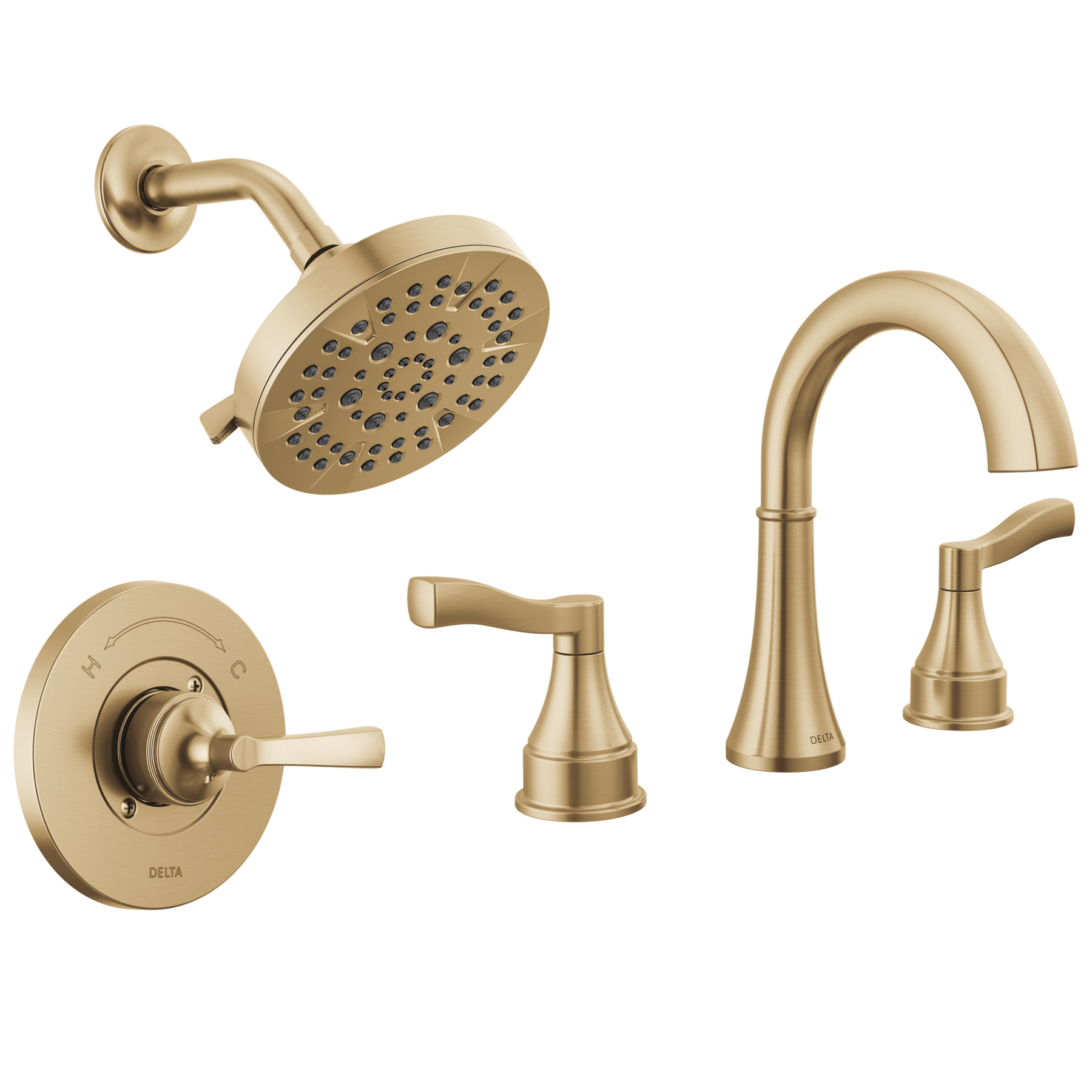 Widespread Lavatory Faucet with 14 Series Shower Trim and Rough Bundle