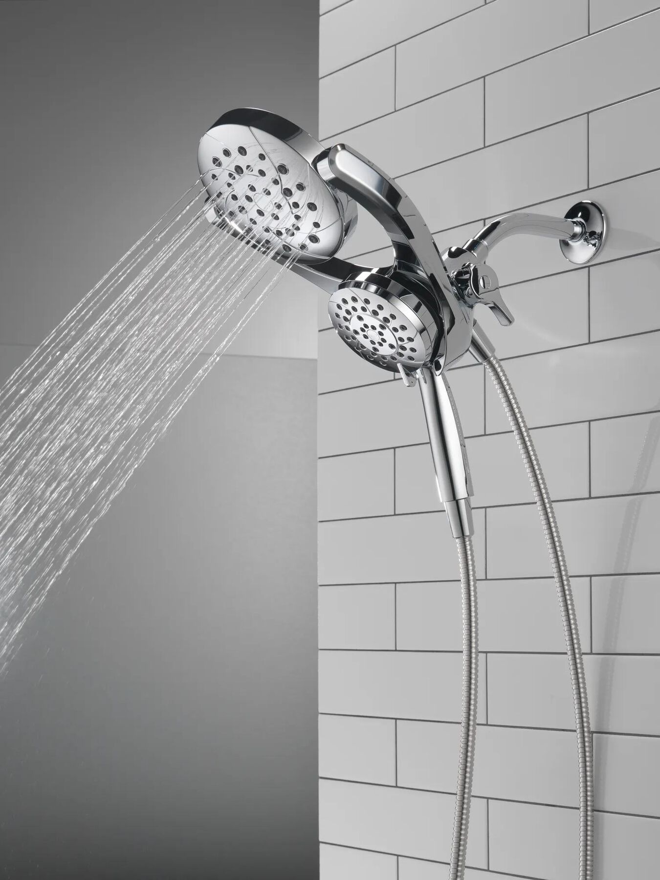 HydroRain&reg; 4-Setting Two-In-One Shower Head