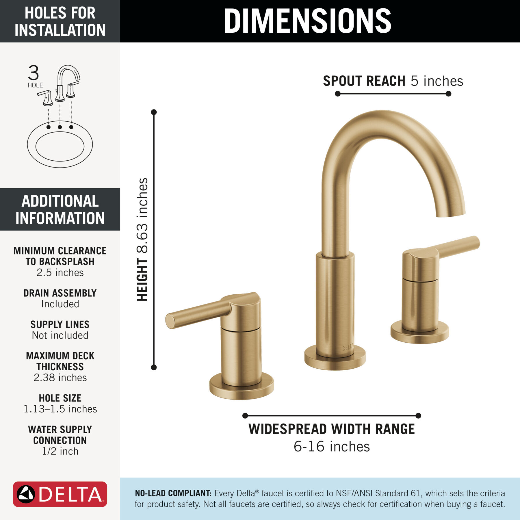 Two Handle Widespread Bathroom Faucet