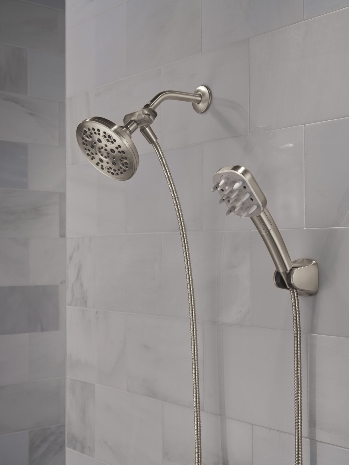 Detangling Hand Shower with 5- Setting Showerhead Bundle